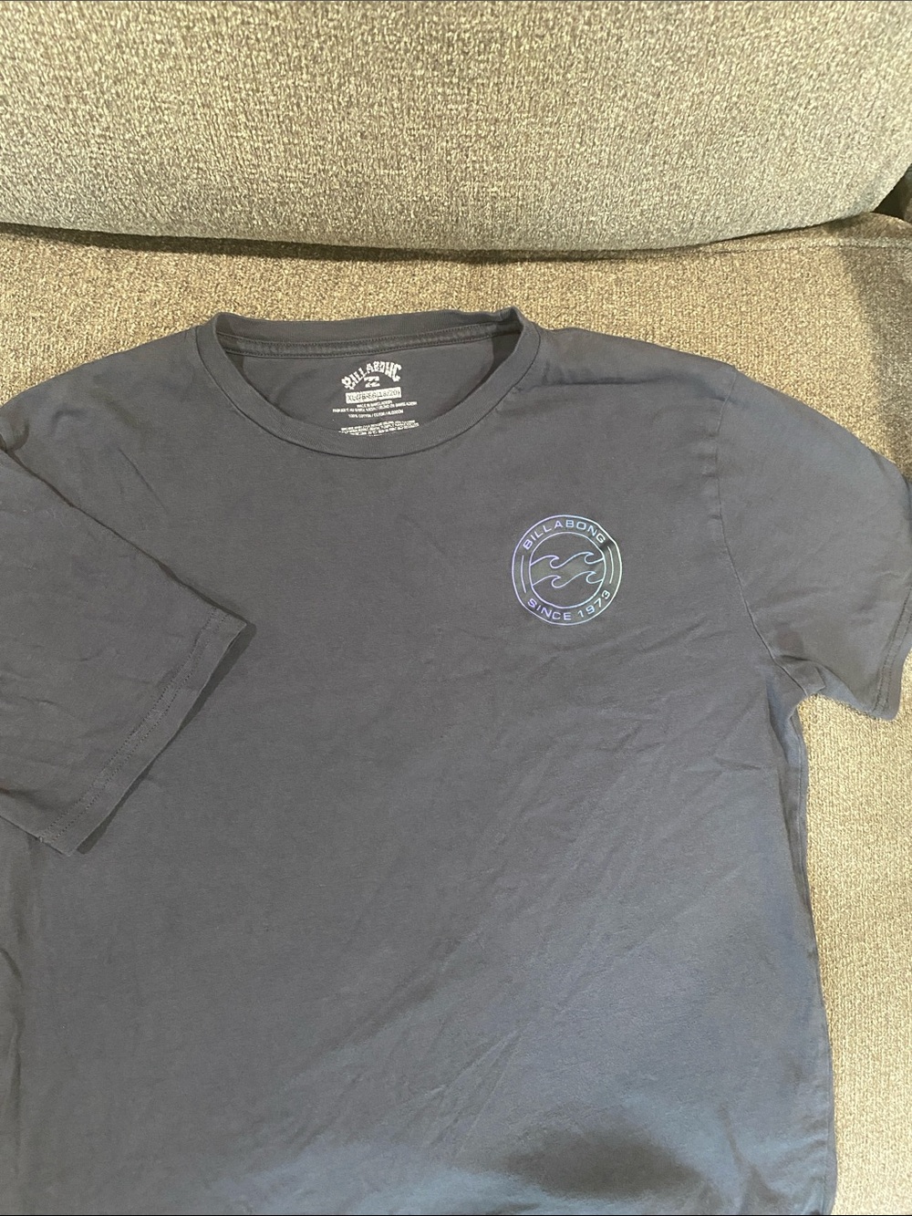 Billabong Navy Short Sleeve Crew Tee with Chest Wave Logo